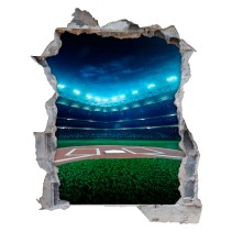 Vinilos pared rota 3d béisbol